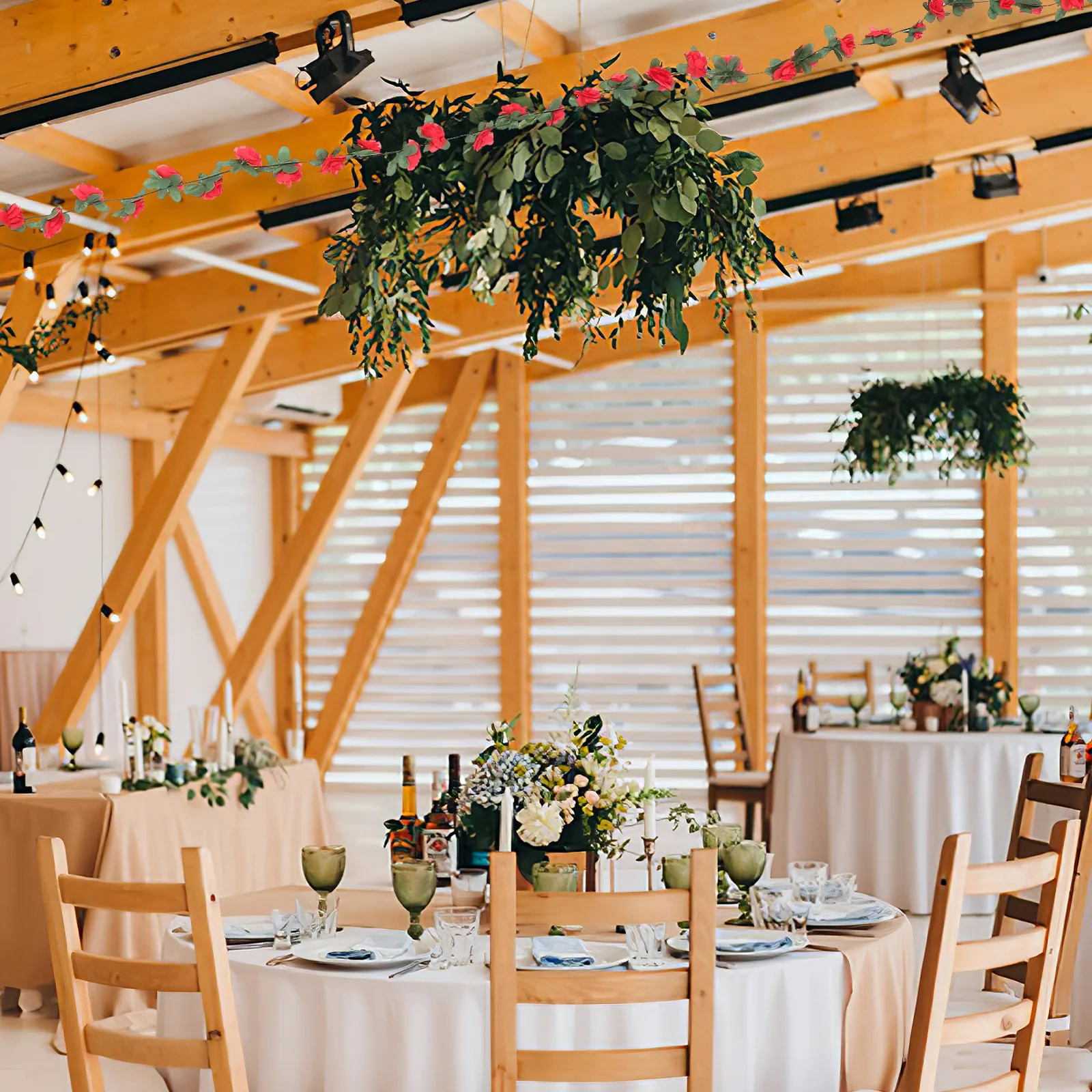 

6Pcs Imitation Flower Vine Artificial Rose Garland Decorative Floral Vines for Christmas Valentine Thanksgiving Festival Decor