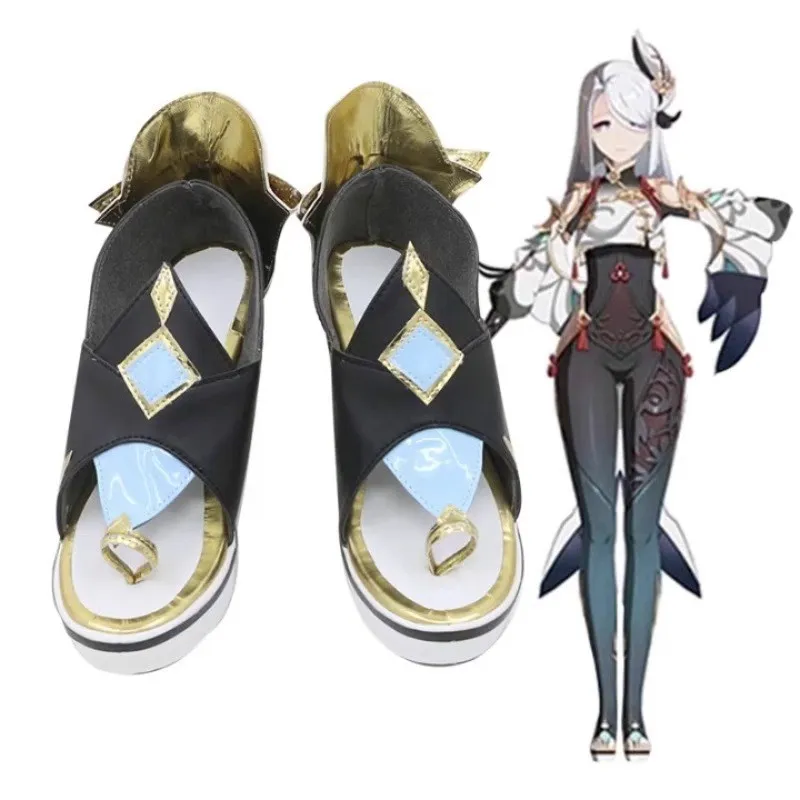 

GENSHIN IMPACT Cloud Retainer Shenhe Косплей Костюм Обувь Сапоги из искусственной кожи ручной работы