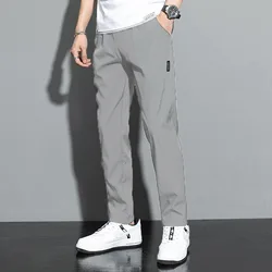 2024 Men's Running Pants Quick-Dry Thin Casual Trousers Sport Pants with Zipper Pockets Sportswear Running Jogging Sportpants