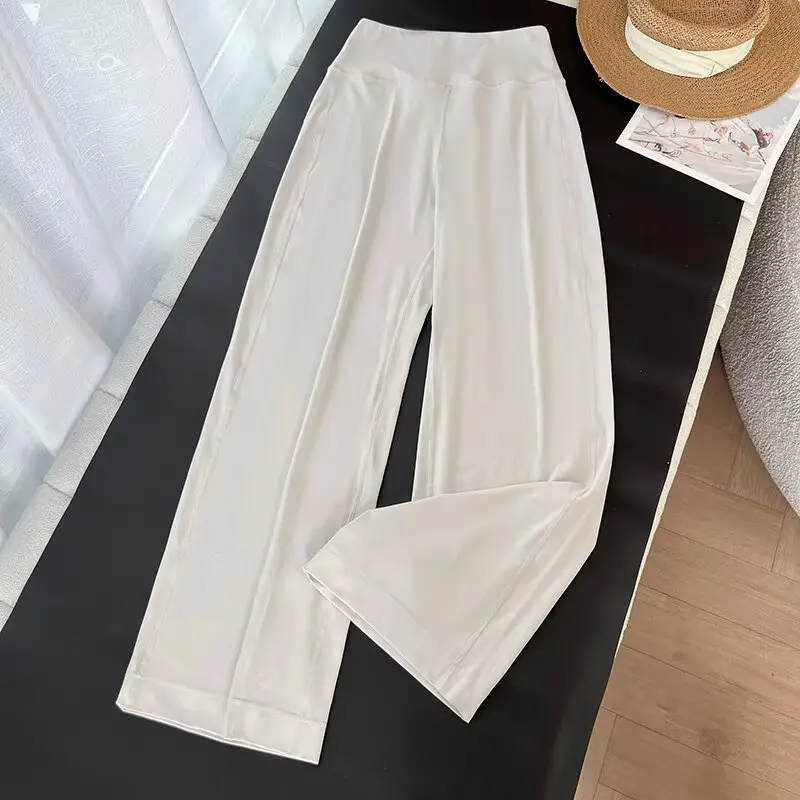 กางเกงโยคะทรงตรงเอวสูงสำหรับผู้หญิง ทรงหลวม ใส่เล่นพิลาทิส ออกกำลังกาย ขากว้าง สไตล์ลำลอง