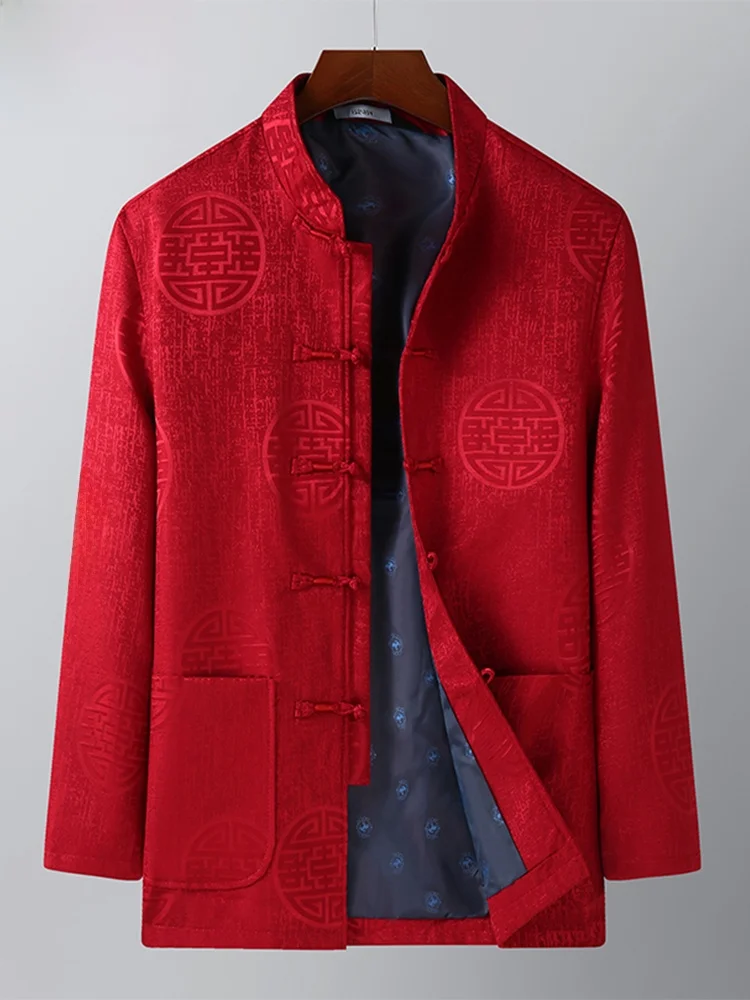 loose-fit-mandarin-collar-men's-tang-suit-red-long-sleeve-casual-outerwear-national-costume-button-detail-spring-season