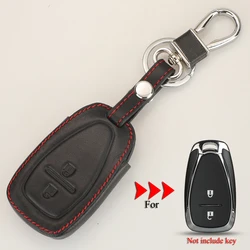 jingyuqin Leather Car Key Cover For Chevrolet Chevy Camaro Cruze Malibu Sonic Volt Tracker Spark Bolt Trax 2 Buttons Remote Case