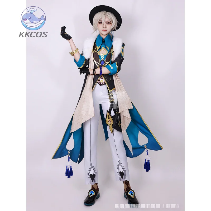 لعبة HSR Honkai Star Rail Aventurine أزياء تنكرية قبعة ساعة نظارات شعر مستعار للرجال ملابس حفلات الهالوين كرنفال لعب الأدوار