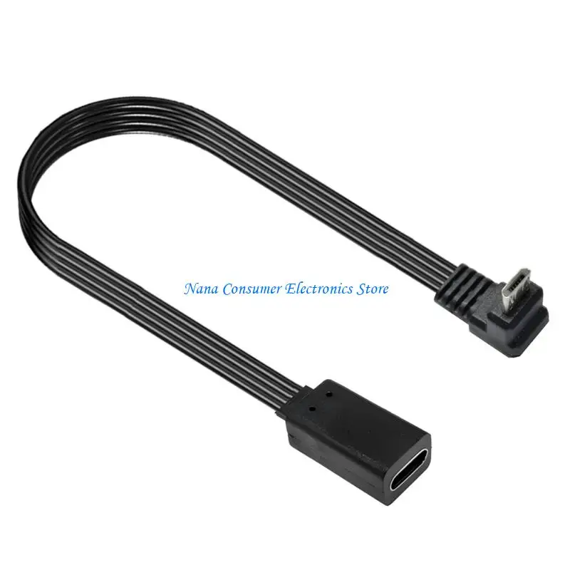 

G7NE FLAT USB C Женский на микроуд USB -адаптерный кабель 10 Вт зарядка 480 Мбит / с передачи данных 10 см 20 см. Опция гибкая