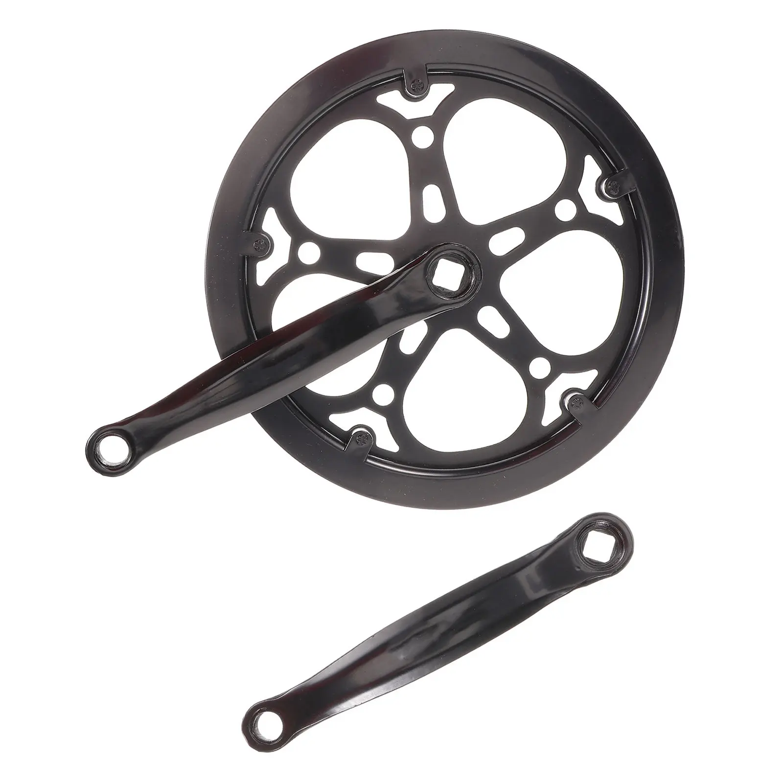 

1Set Single Ring Bike Crankset Black Iron High Strength Mountain Bike Crank Arm 170Mm Single Speeds Replacement Accessories