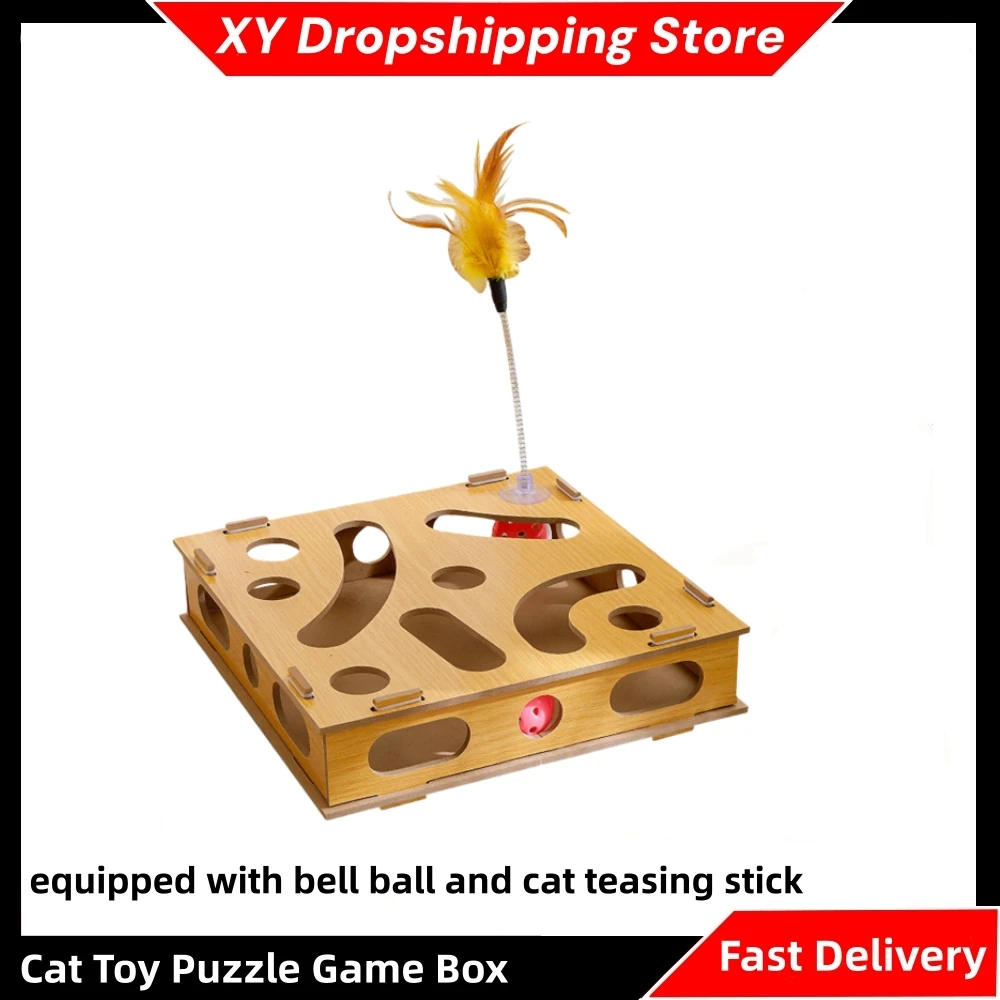 

Cat Toy Puzzle Game Box Indoor Sports Entertainment Hunting Cat Toys Assembly Design Interactive Puzzle Toy Box