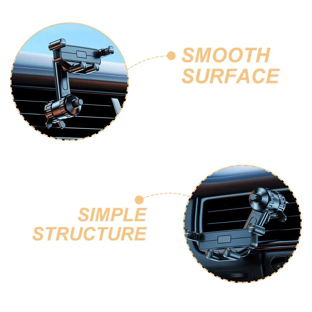 

Car Phone Holder for Air Vent Universal Mount Compatible with Iphone Adjustable Rotation Car Device for Mobile Phone