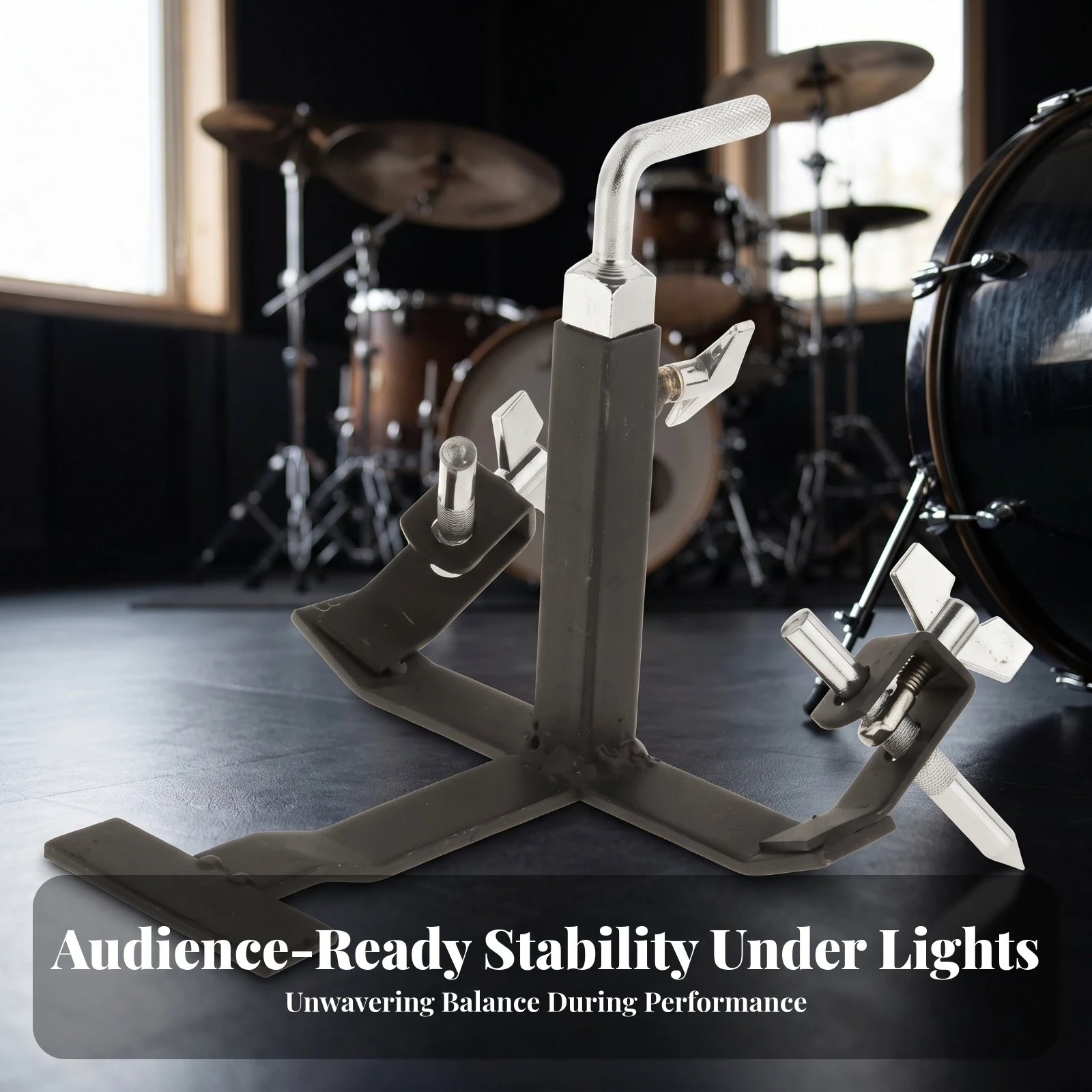 Percussion Mount with Floor Base Low-Profile Cowbell Mount Cowbell Mounting Bracket Heavy-Duty Hardware Corrosion-Resistant