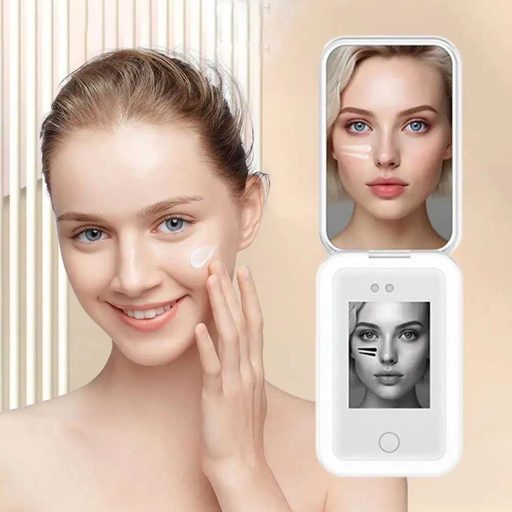 1 stks UV Camera Voor Zonnebrandcrème Test UV Spiegel Zonnebrandcrème Camera Vergrotende Reisspiegel Met Dimbare LED Verlichting Voor Huidverzorging