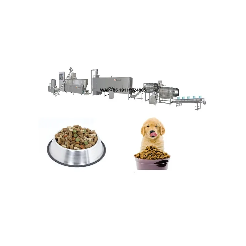 Stainless Steel Automatic Pet Food Production Line Cat Dog Food Manufacturing Machine Extruder