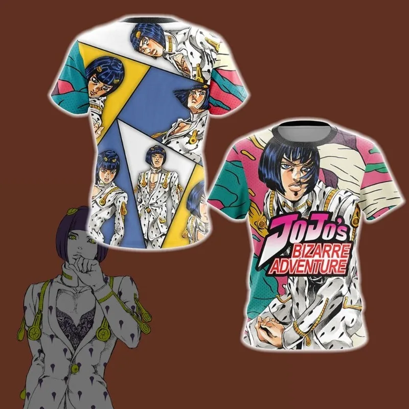 2026 New JOJO Golden Wind Bruno Bucciarati Theme Jersey, Breathable Sports Casual T-Shirt, Unisex Anime Merchandise Short-Sleeve