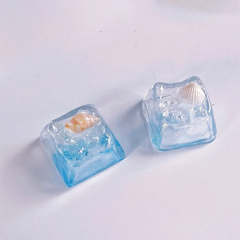 Sea of Mermaids Theme Keycaps Custom Creative Crafts Transparent Gradient Key Cap for Mechanical Keyboard Game Accessories Gift