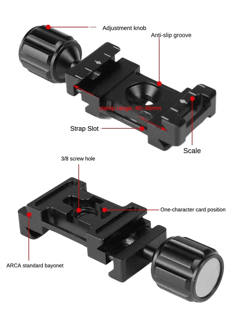 Mini-Schnell verschluss klemme Anti-Rutsch-Knopf 25mm 22mm kompatibles Arca-Swiss-Stativ SLR-Kamera Mikrofon Füll licht Verlängerung platte Halterung – Detail 7