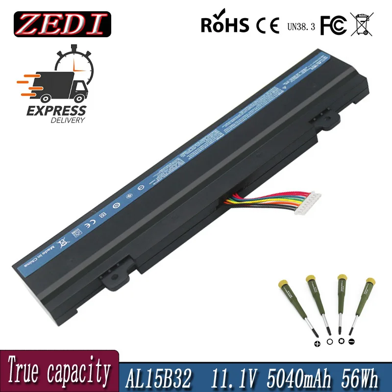 ZEDI 11.1V 5040mAh AL15B32 Laptop Battery For ACER Aspire V15 DG2 V5-591G V5-591 Series T5000-73CF T5000-50HZ N15Q12 AL15B32