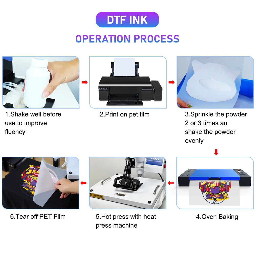 OYfame Premium DTF Ink Refill for DTF Ink Inkjet Printer Epson XP-15000 L1800 L805 R1390 Direct to Film DTF Printing Machine Ink