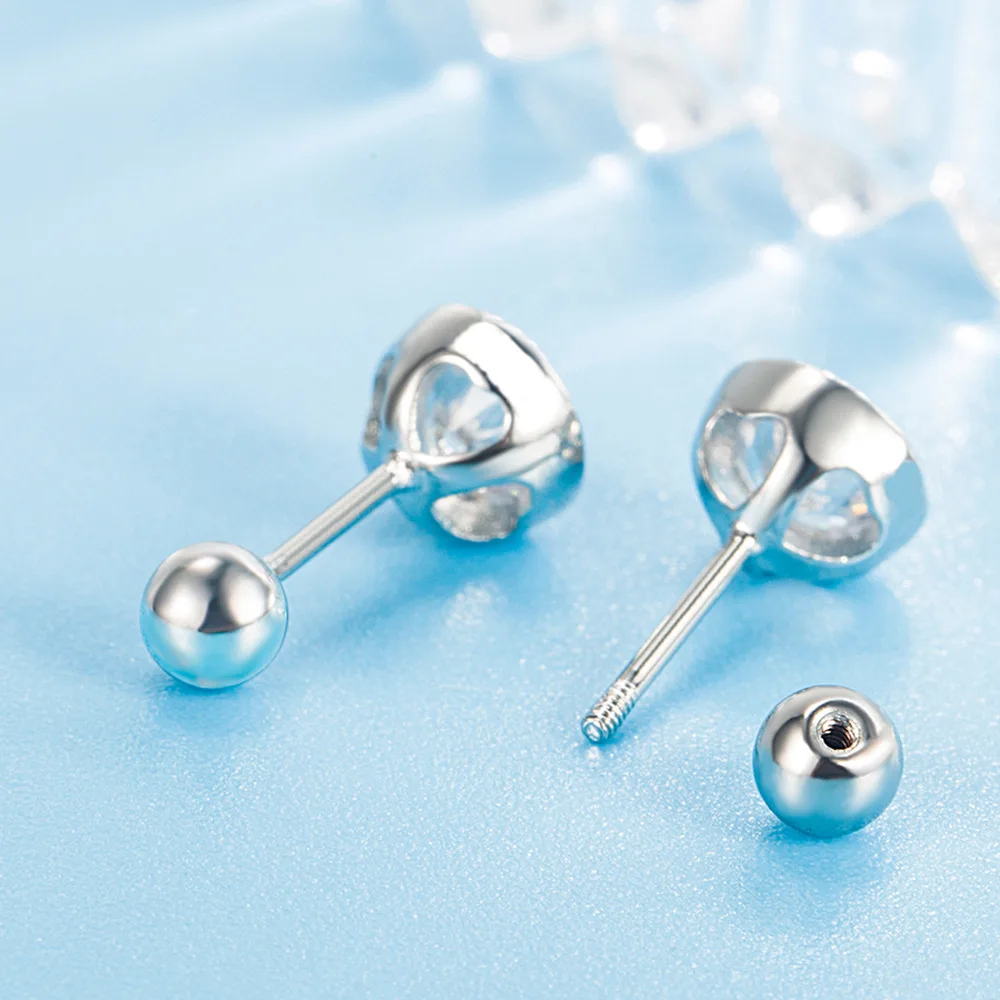 New in 925 Sterling Silver Brilliant Love Stud Earrings for Women Girl Ear Studs Fine Jewelry Fashion Luxury Anniversary