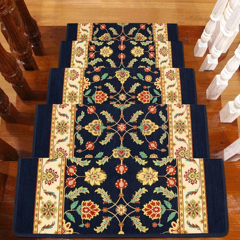 VIKAMA Staircase Stair Step Mat European Solid Wood Anti-slip Rug for the Elderly, Children, Pet Protection Pad for Home Decor