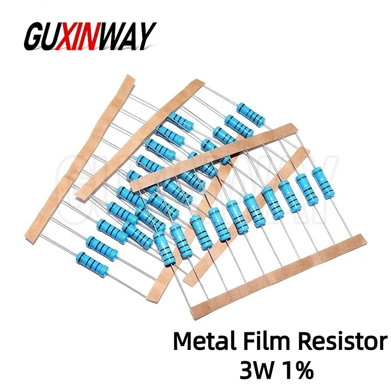 10pcs Metal Film Resistor 3W 1% 0.1R 0.12R 0.15R 0.18R 0.22R 0.24R 0.27R 0.3R 0.33R 0.36R 0.39R 0.43R 0.47R 0.5R 0.56R