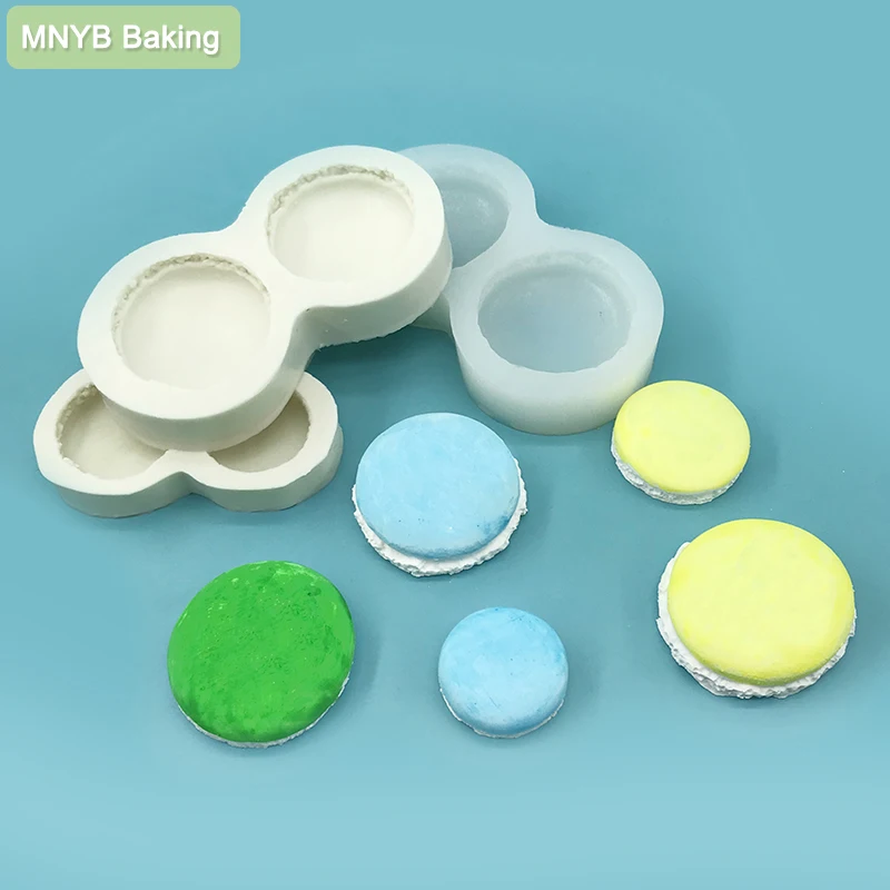 Soft Silicone Material Makaron Shape Mold Dessert Sweetmeats Biscuit Candy Cake Chocolate Fondant Soap Tool Baking Kitchen DIY