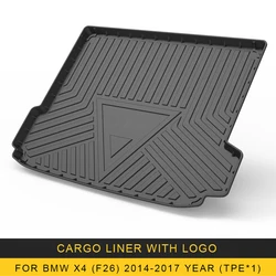 For BMW X4 F26 2014-2017 Car Cargo Liner Box Mat TPE Anti-slip Trunk Mat Trunk Tray Carpet Interior Accessories