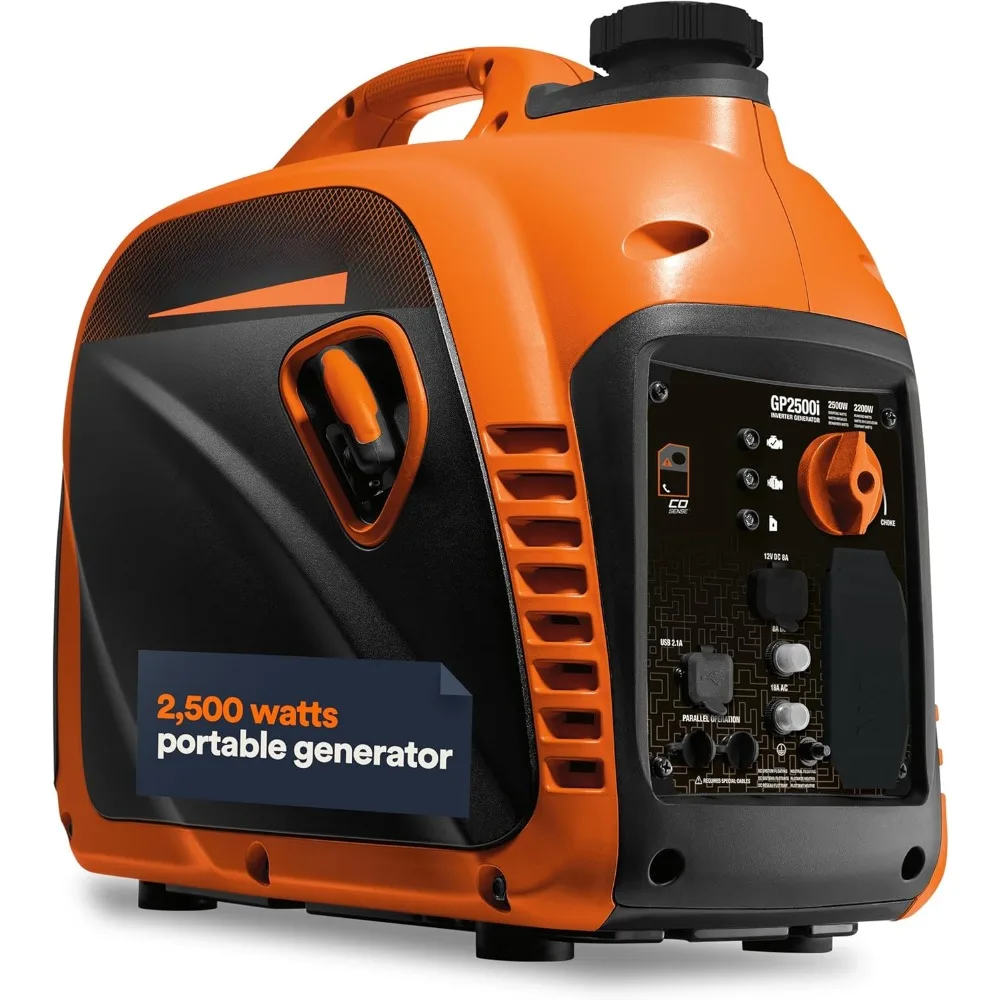 2,500-Watt Gas Powered Portable Inverter Generator - Compact and Lightweight Design - Produces Clean, Stable Power