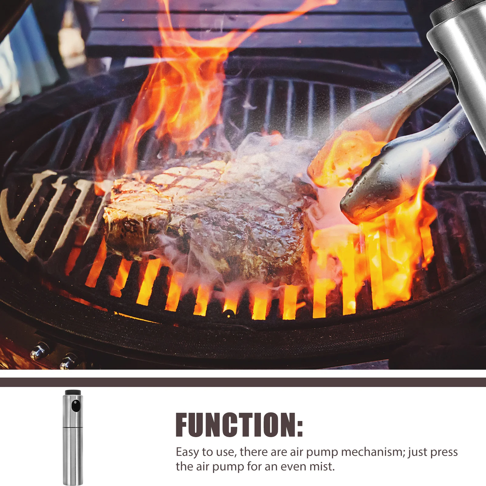 

Spray Bottle Grilling Oil Stainless Steel Household Lecythus Picnic Sprayer for BBQ Practical