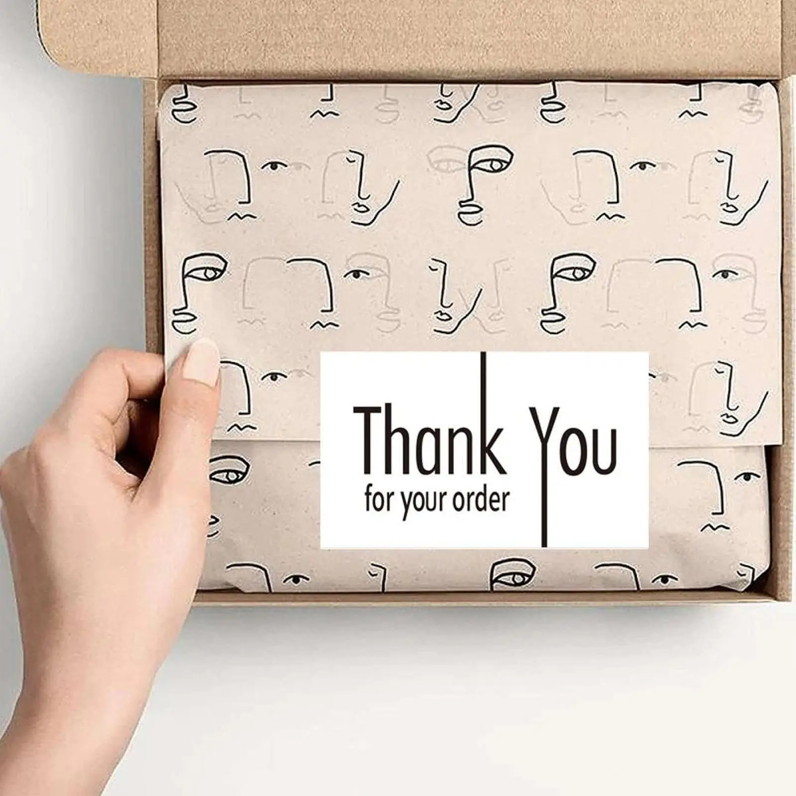 50x Thank You for Your Order Cards for Small Business 3.54inchx2.13inch Minimalistic Greeting Cards for Thanksgiving Ceremony