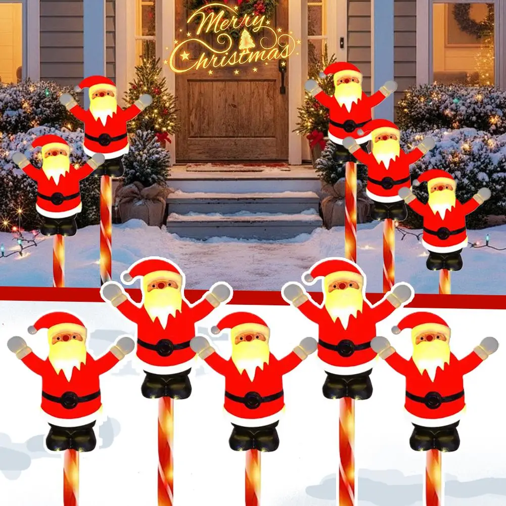 

Солнечный свет пути Санта-Клауса, уличный водонепроницаемый фонарь из трости, садовый пейзаж, солнечный свет окружающей среды для рождественской праздничной вечеринки