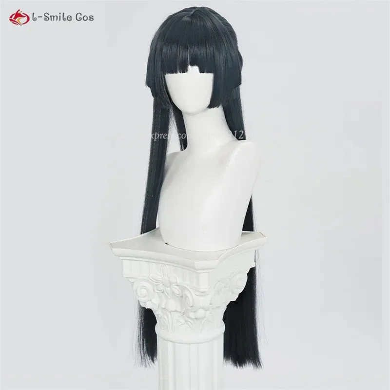 zz04zz12ZZZ Astra Yao 85cm 긴 회색 녹색 스트레이트 가발 내열성 합성 머리 애니메이션 의상 여성용 + 가발 모자