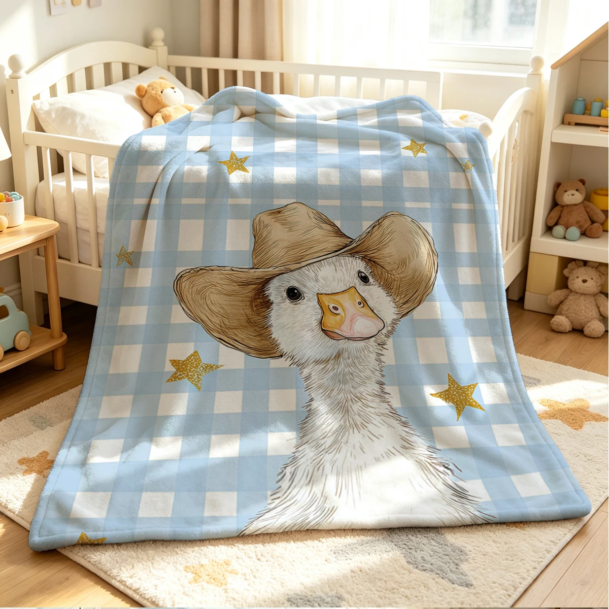 Ducky Vibe Flannel Blanket Warm Soft Halloween Christmas Couch Warm Cozy Decorative Decor Gift for All Season
