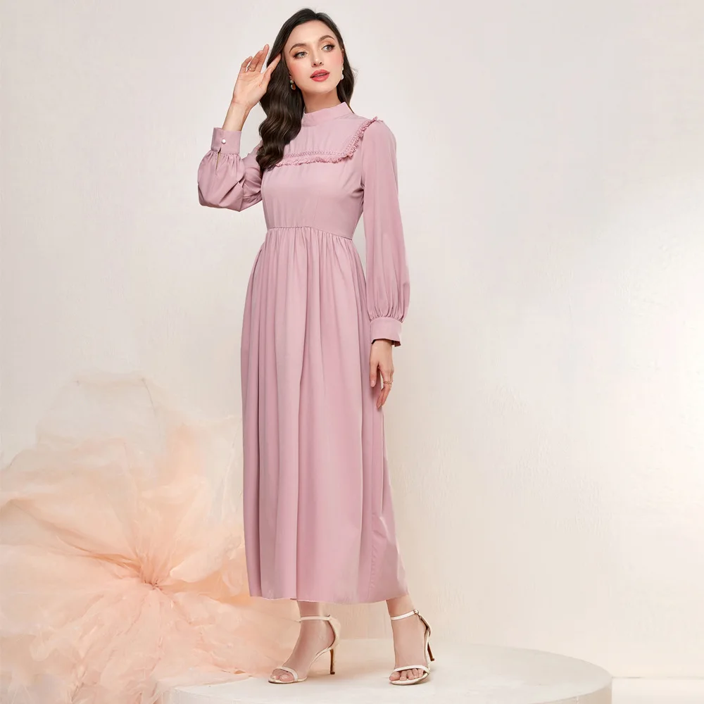 ZG-21845 Herbst Neues 2023-Damenkleid mit elegantem Spleißen und Quaste und hoher Taille, jetzt erhältlich