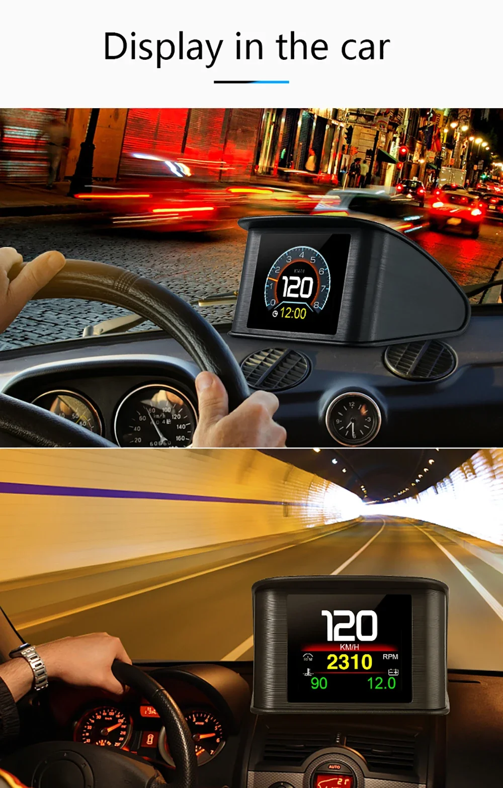 Neues OBD2 - P10 Pro Auto-LCD-Messgerät Smart Auto Digital Head Up Display mit 12 Hauptfunktionen Alnrm-System für Auto – Detail 24