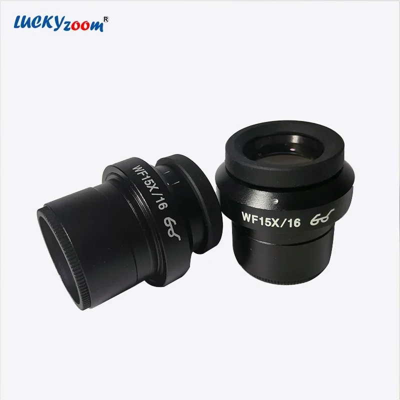 2pcs Super Widefield 15X Eyepiece For Binocular Trinocular Stereo Microscope Adjustable WF15X Stereo Microscope Eyepiece Lens