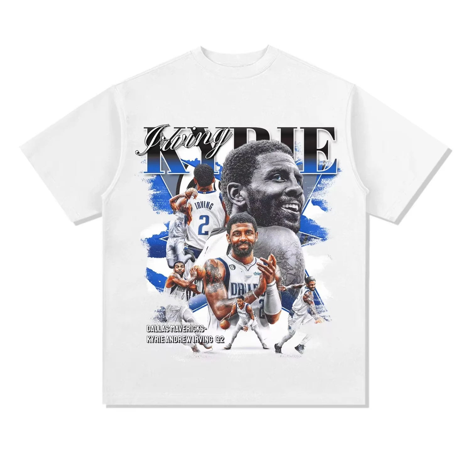 

Kyrie Irving Print American Retro Cotton Short Sleeve T-shirt Basketball Fan Loose Summer Adults and Children Short Sleeve Top