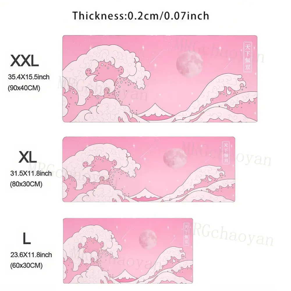 

Large Pink Wave moon Mouse Pad Speed Gamer Laptop Deskmat Ocean Gaming XXL Mousepad Office Computer Gamer Carpet Mouse Mat