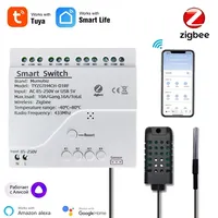 Tuya Zigbee 4 Gang Smart Switch with Temperature or Humidity Sensor Passive Dry Contact 32V 250V Switch Relay Alexa Compatible