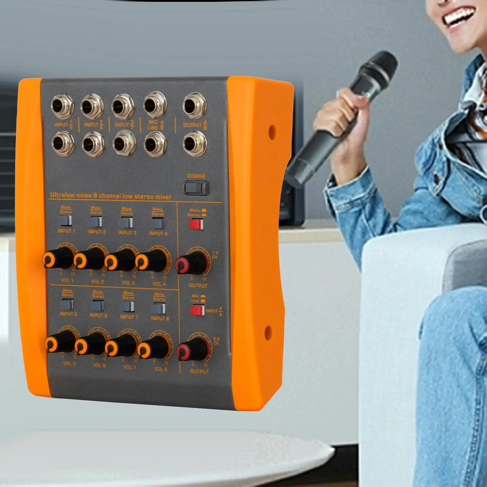 8-Kanal-Audio-Mixer geräuscharm wie Gitarren, Bass, Keyboards Mixer Line Mixer für Gitarren kleine Clubs Profi und Anfänger