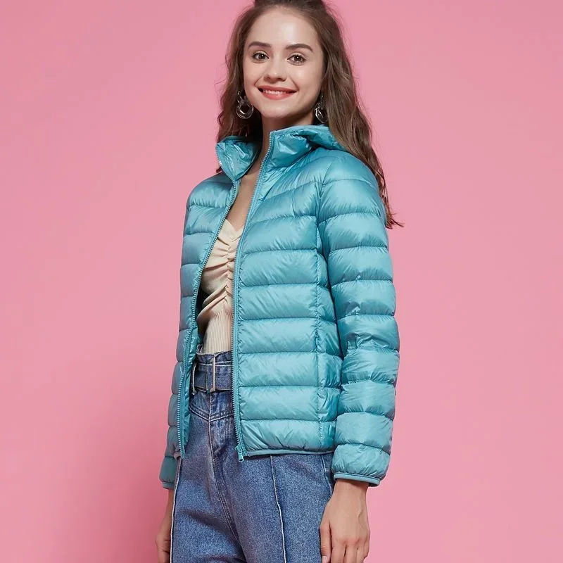 26 Farben lila Frauen Jacken 2023 neue Frühling Winter weiße Ente Daunen warme ultraleichte packbare Puffer Mäntel weibliche Parkas