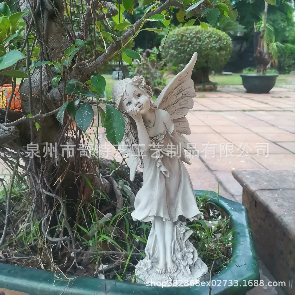 Manufacturer spot cross-border foreign trade retro flower fairy resin handicraft ornament garden decoration garden gardening
