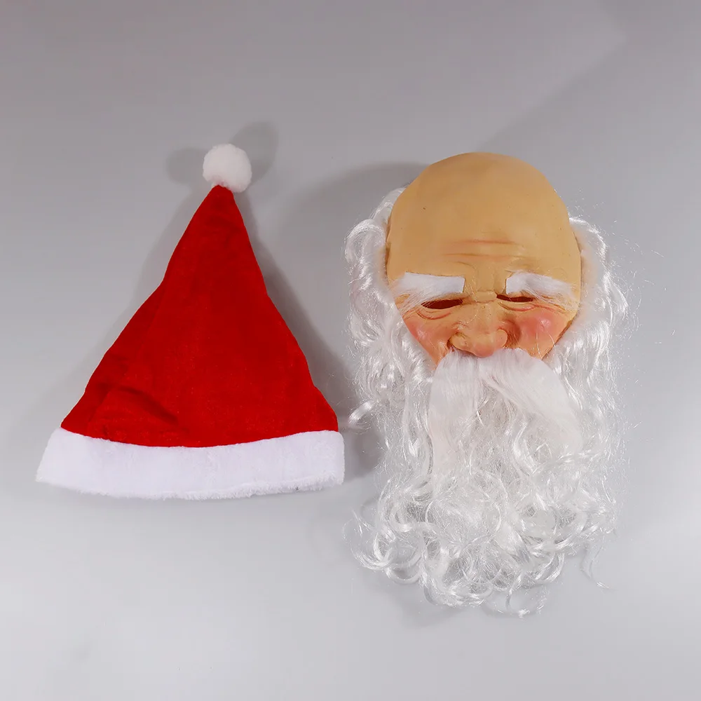 Santa Claus Masks Chiristmas Cosplay Masques Halloween Latex Mascarillas Deluxe Face Mascaras Masquerade Party Props Adults Gift