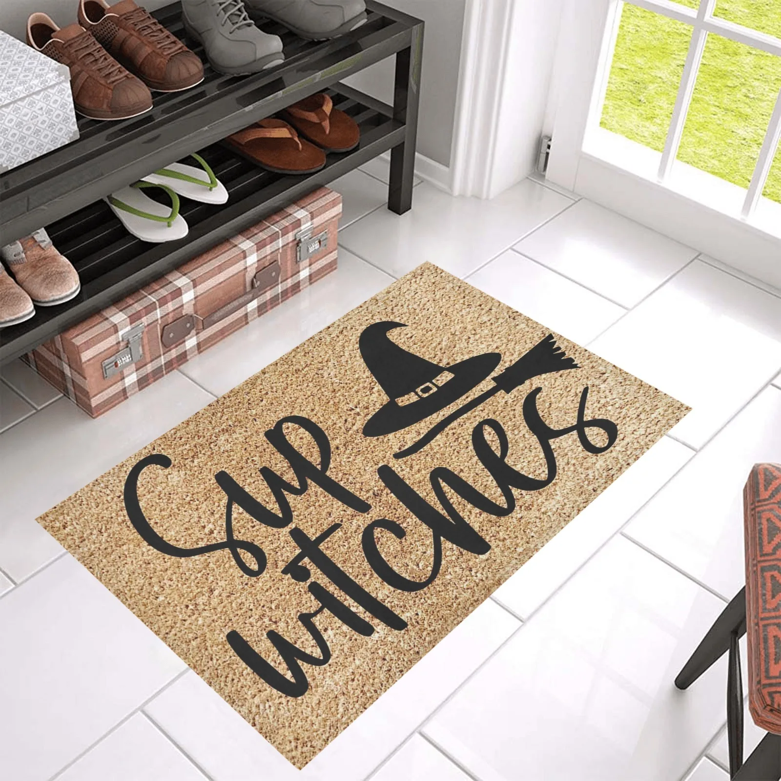 Sup Witches Doormat Non-Slip Rubber Entrance Halloween Decorations Season Welcome Outdoor Door Mat Porch Patio Home Decor