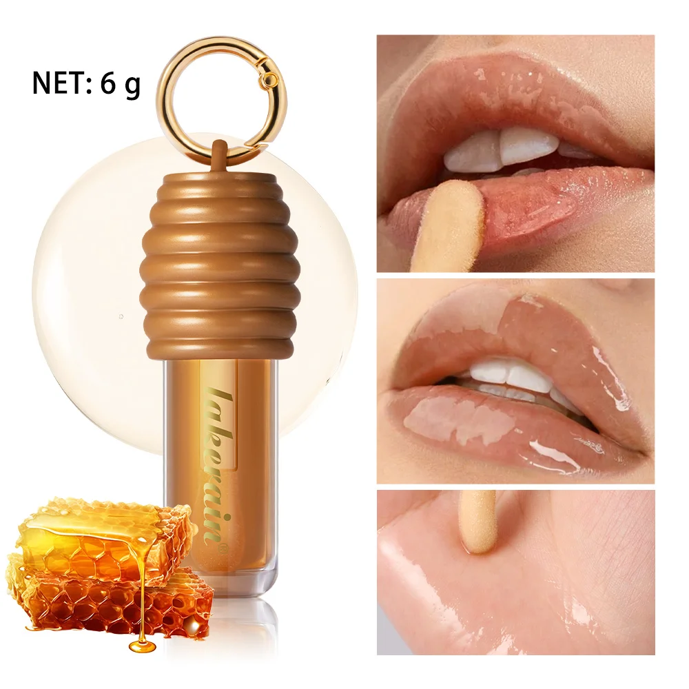 Honey Lip Gloss Plumper Oil Balm Hydration Long Lasting Moisturizing Smooth Nourishing Bag Clip Ring Cosmetics Not Sticky