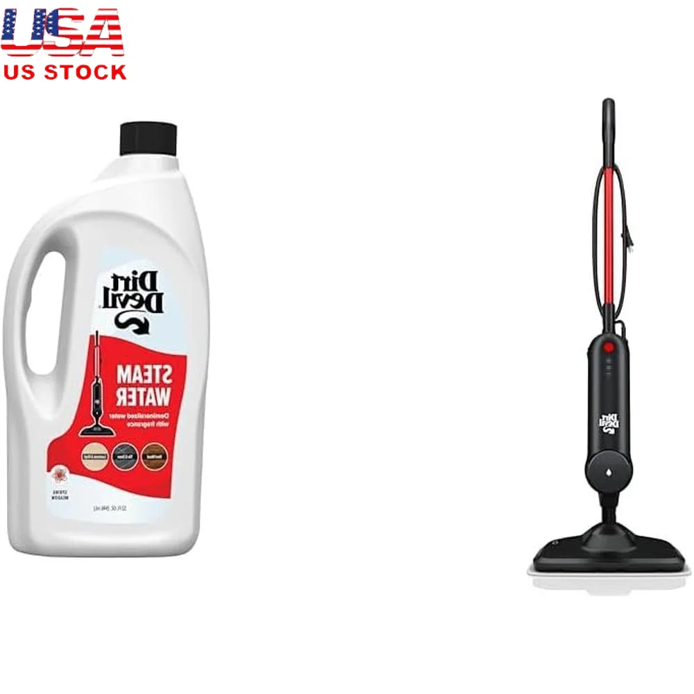 Dirt Devil Steam Mop Sealed Floors 100% Demineralized Water Quick Use Safe Cleaning Streak-Free 180 Degree Swivel Head