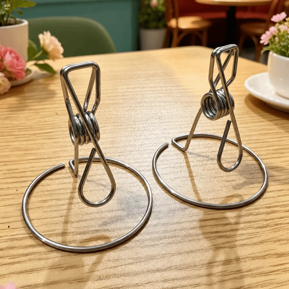 Stainless Steel Mosquito Coil Holder Integrated Standing Photo Card Display Clip Multifunctional Standing Display Clip Students