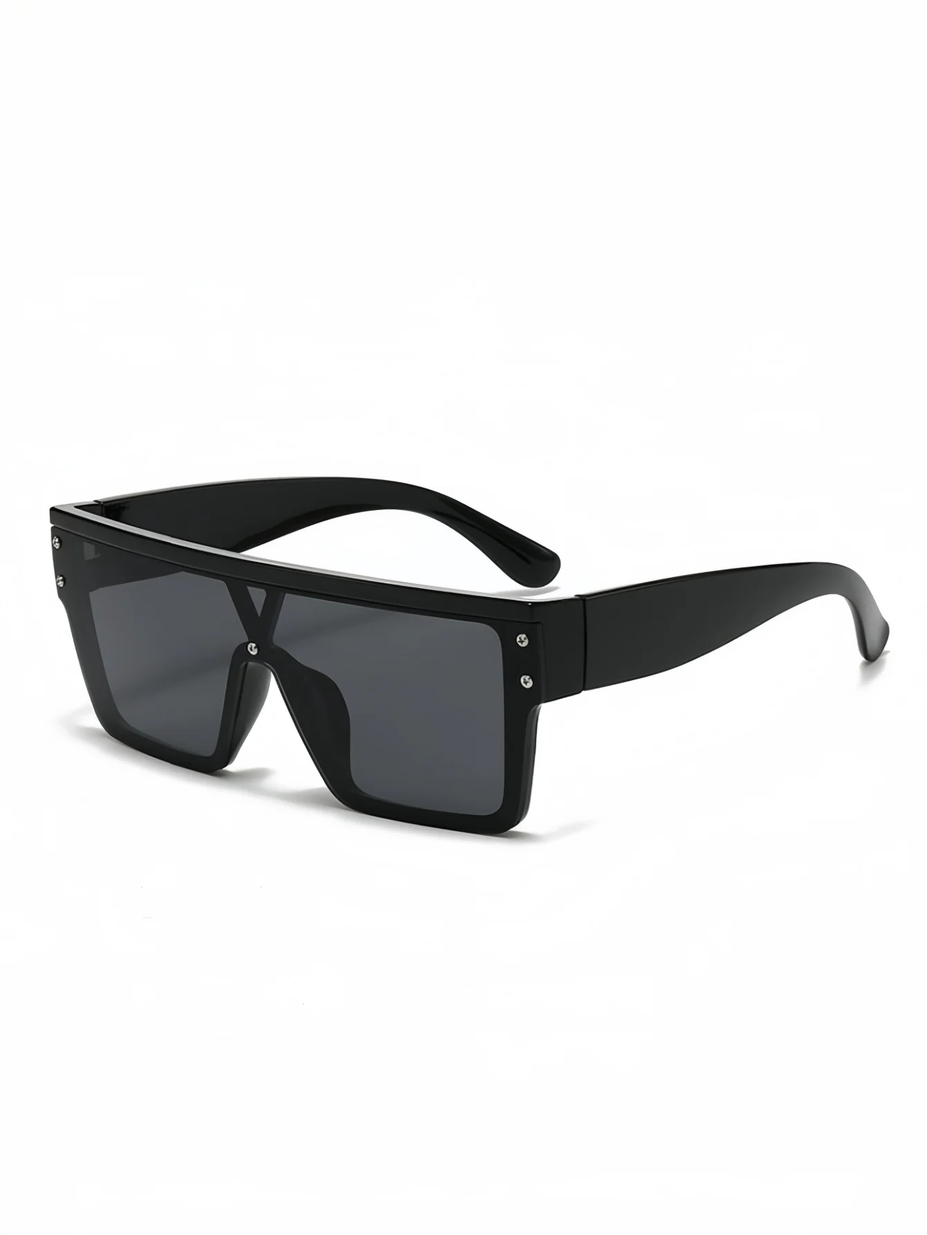 Classic European and American unisex one-piece large frame sunglasses for face shaping, versatile colors to choose from, UV resi view 3