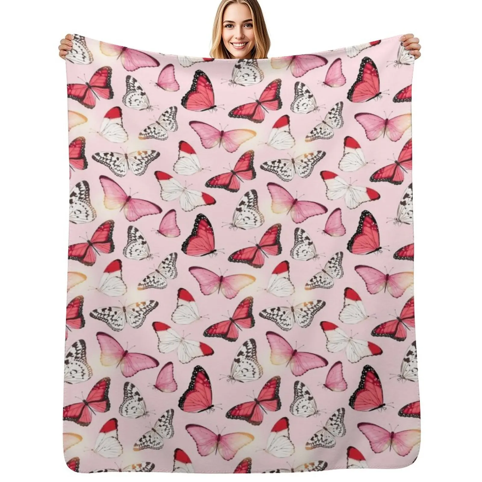 

Pretty Pink Butterflies Throw Blanket Blankets For Baby Stuffeds blankets ands Bed Blankets