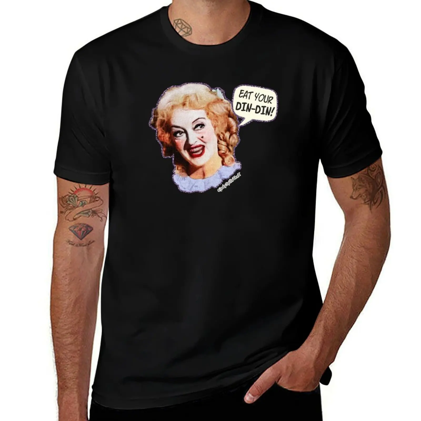 Eat Your Din-din! Bette Davis as Baby Jane T-Shirt summer tops Aesthetic clothing designer t shirt men