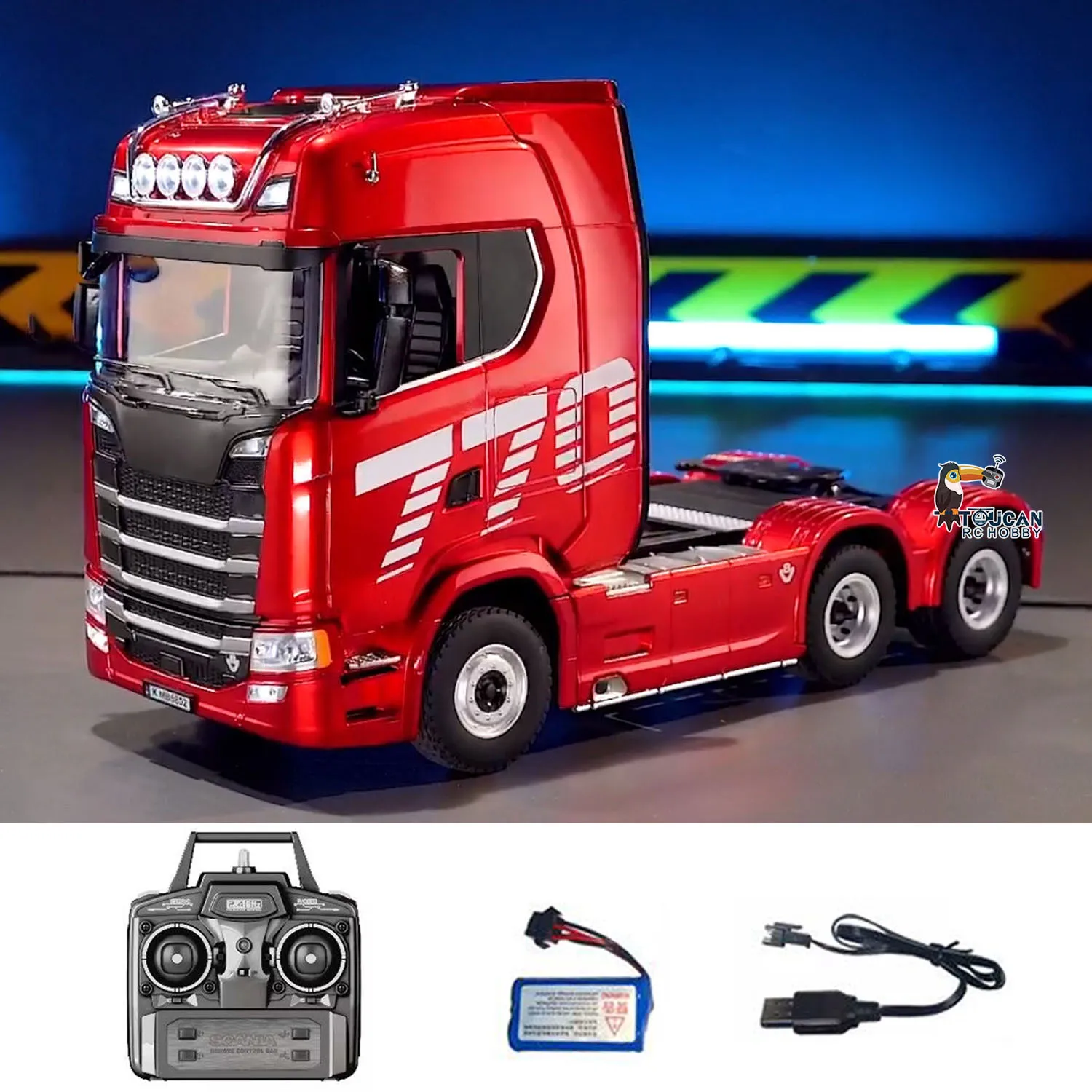 HUINA 1/18 770S Plastic 1501 RC Tractor Truck Finished Model RTR Radio 19CH Light Sound Effects Remote Control Lorry Cars Toys
