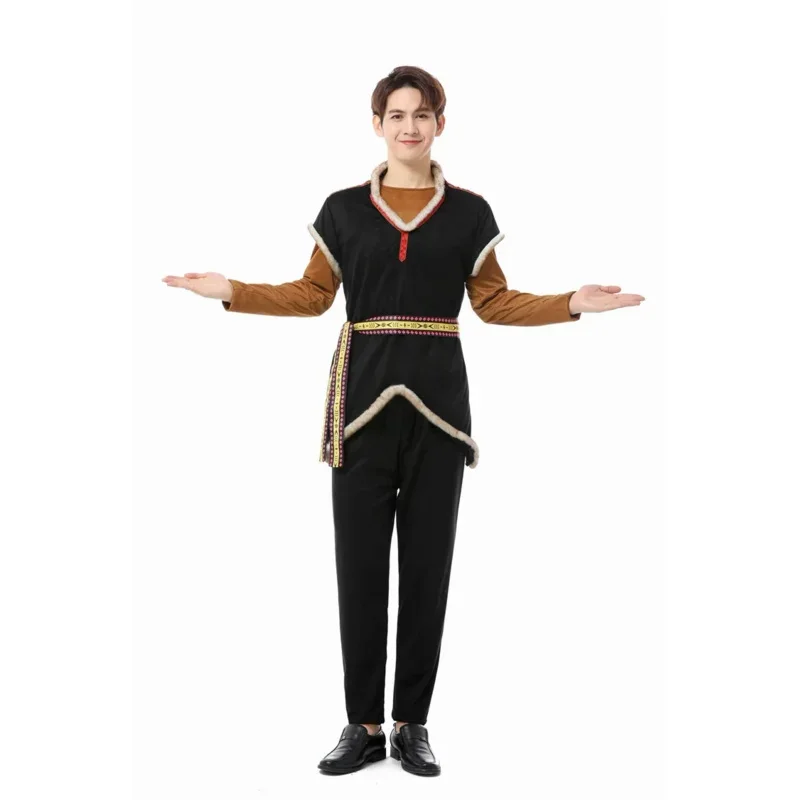 Kristoff Olaf fantasia de Halloween masculina, trajes deluxe, cosplay extravagante, roupa de carnaval, tops, calças, colete, adulto