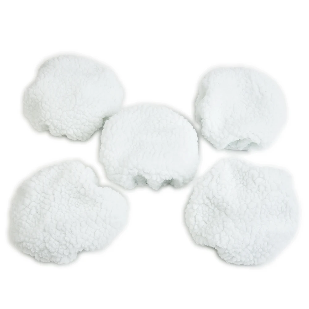 5 Pcs 5-6inch Polishing Bonnet Buffer Pads Set Soft Wool Pads For Boat Car Polish Buffer Drill Wheel Polishing Removes Scratches
